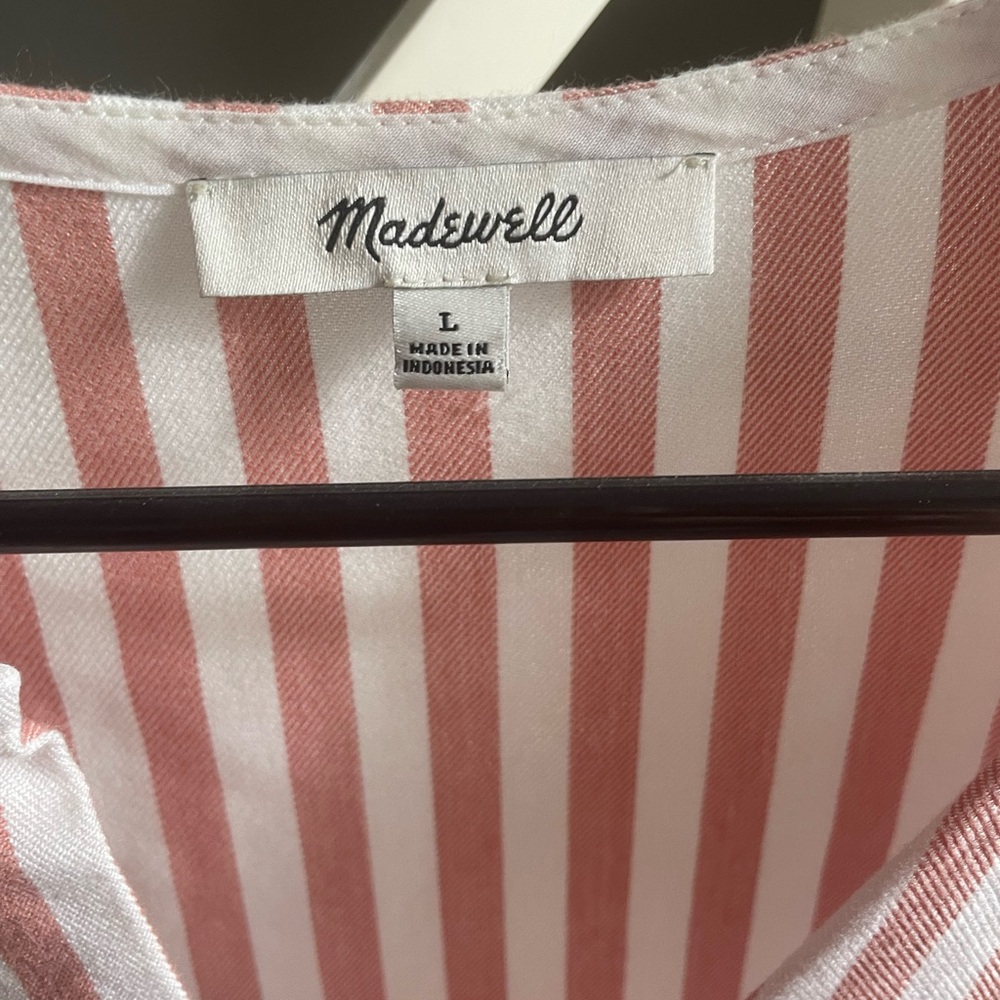 Madewell pink and white striped blouse - Picture 3 of 4